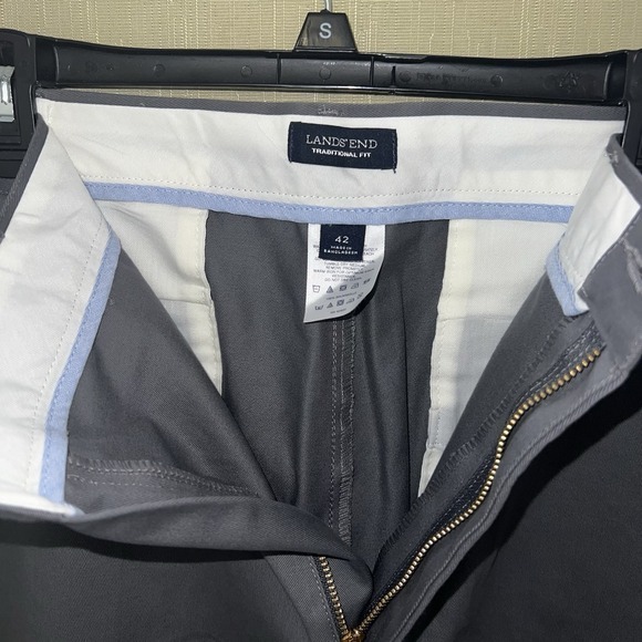 Lands End Mens Traditional Fit Flat Front Shorts Gray Size 42 - Picture 11 of 15